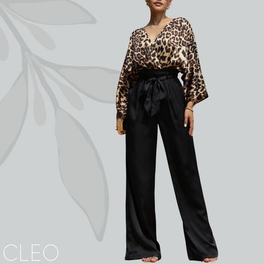 Jumpsuit negro y animal print