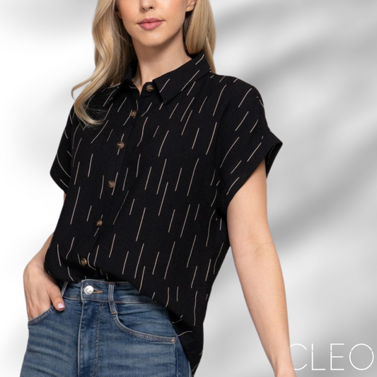 Blusa negra camisera