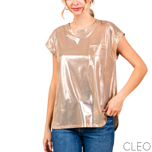 Blusa metálica dorada
