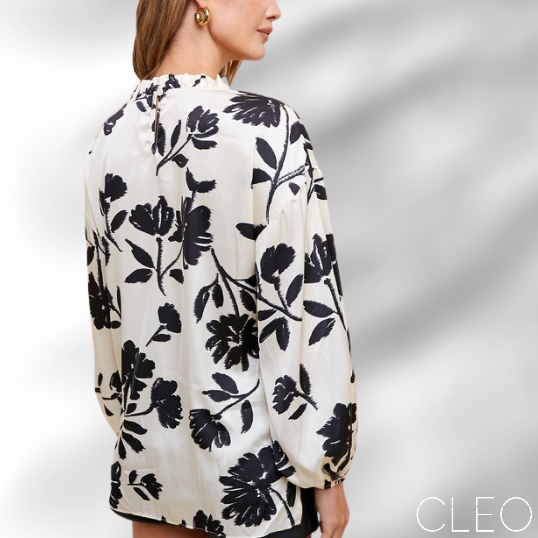 Blusa blanca y negra