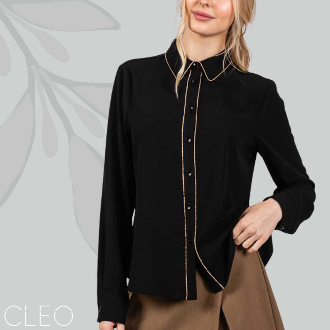 Blusa camisera negra