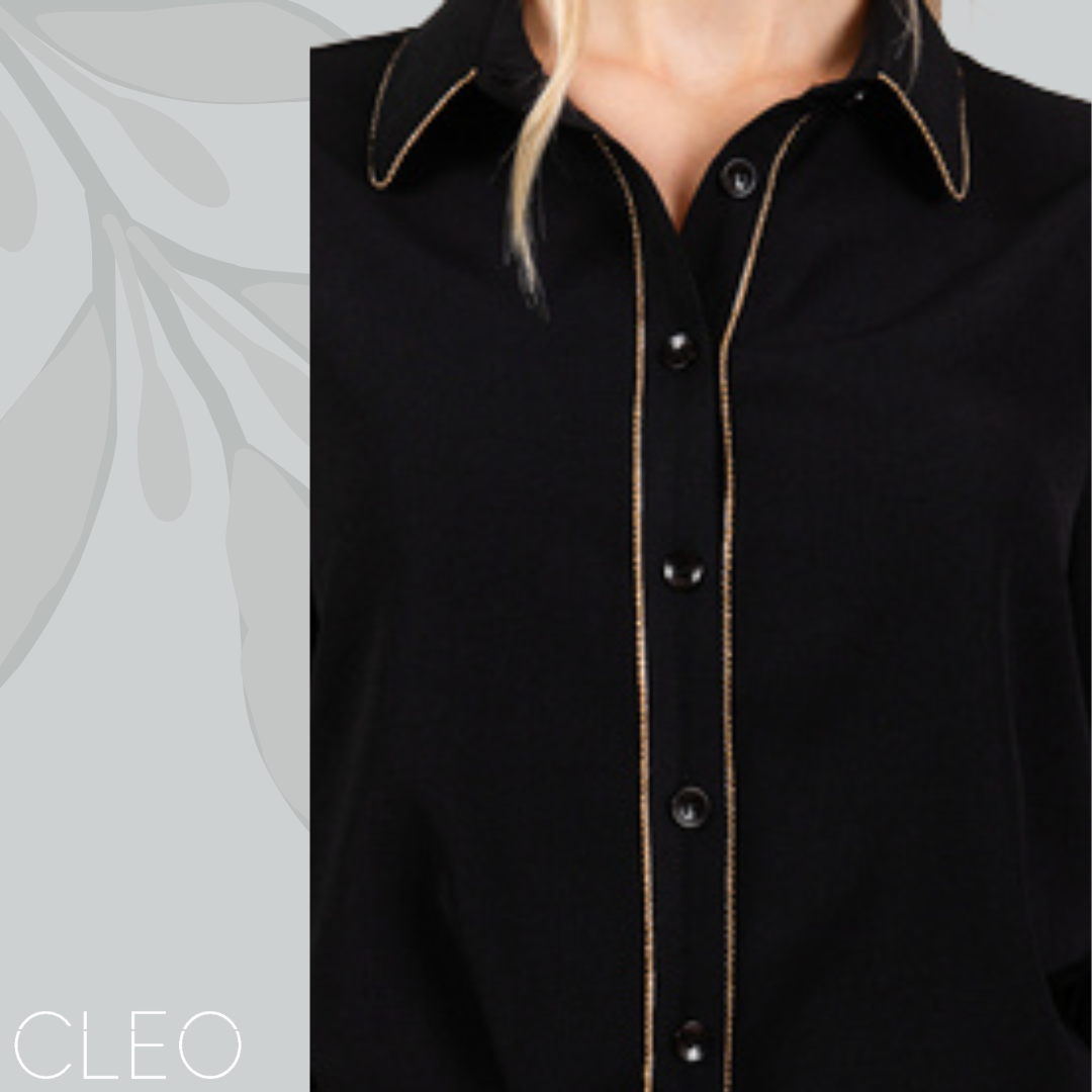 Blusa camisera negra