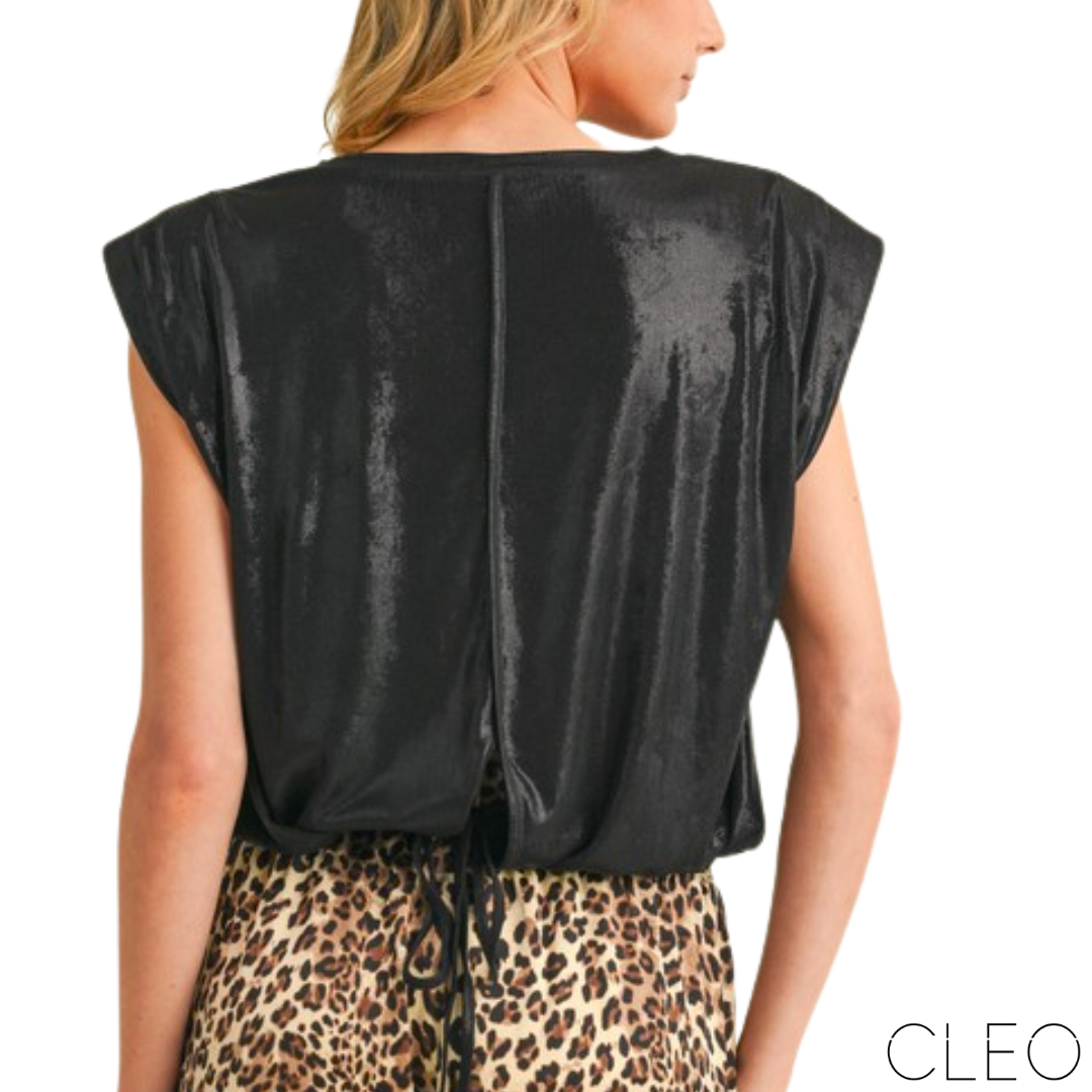 Blusa metálica negra