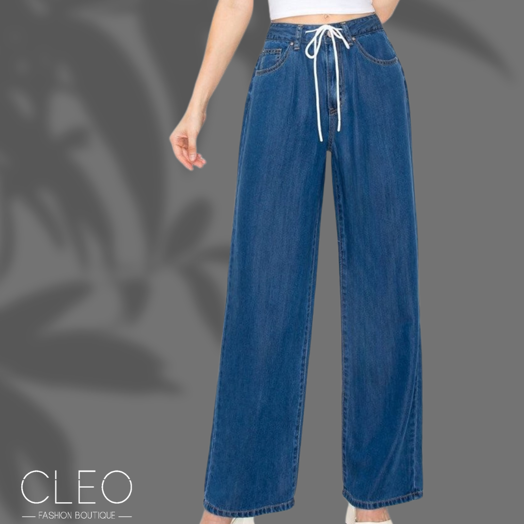 jean azul medio wide leg