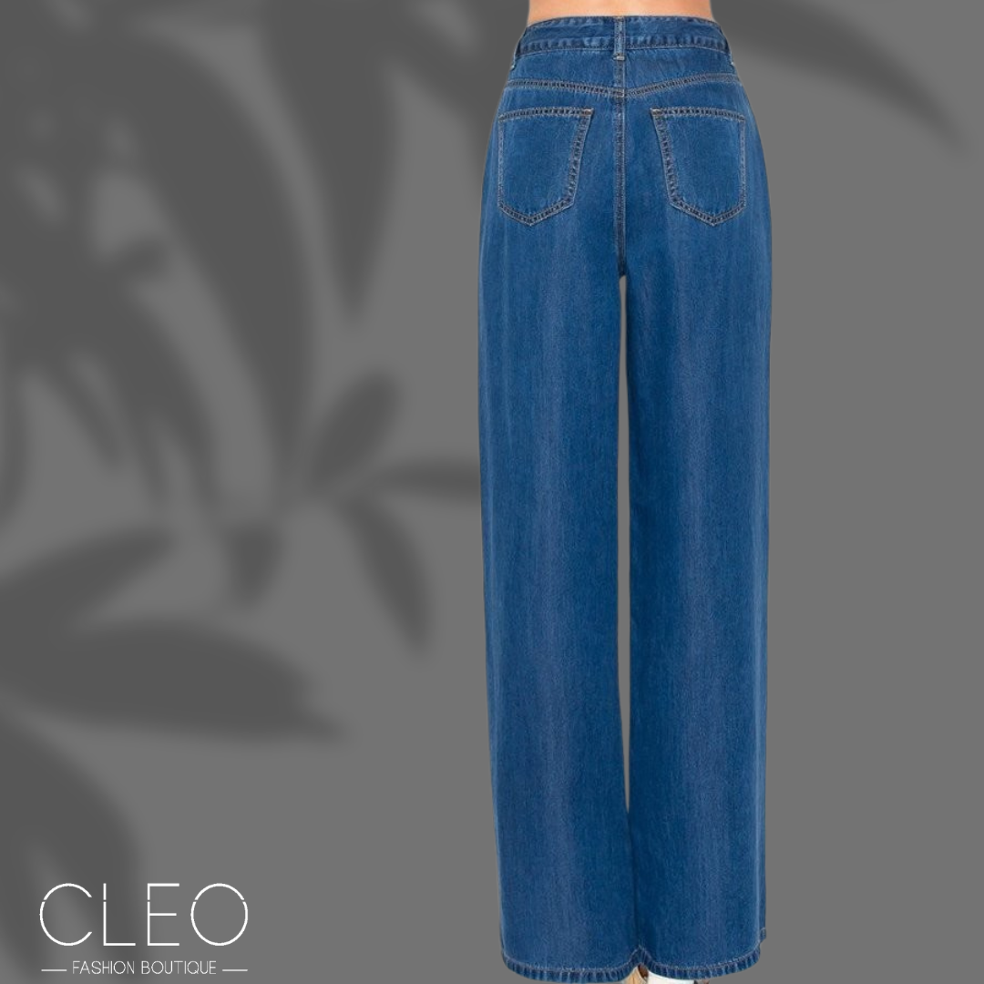 jean azul medio wide leg