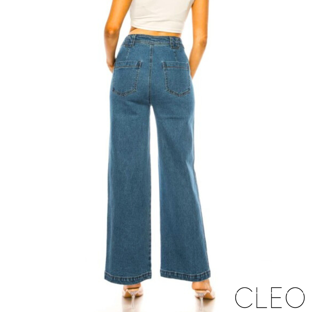 Jeans azul medio wide leg