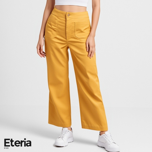 Pantalón amarillo wide leg