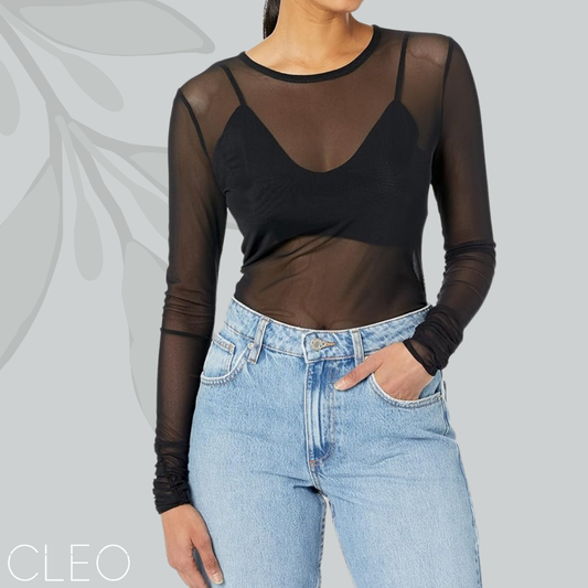 Blusa negra de mesh