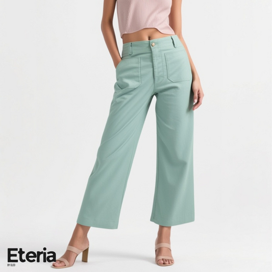 Pantalón verde claro wide leg