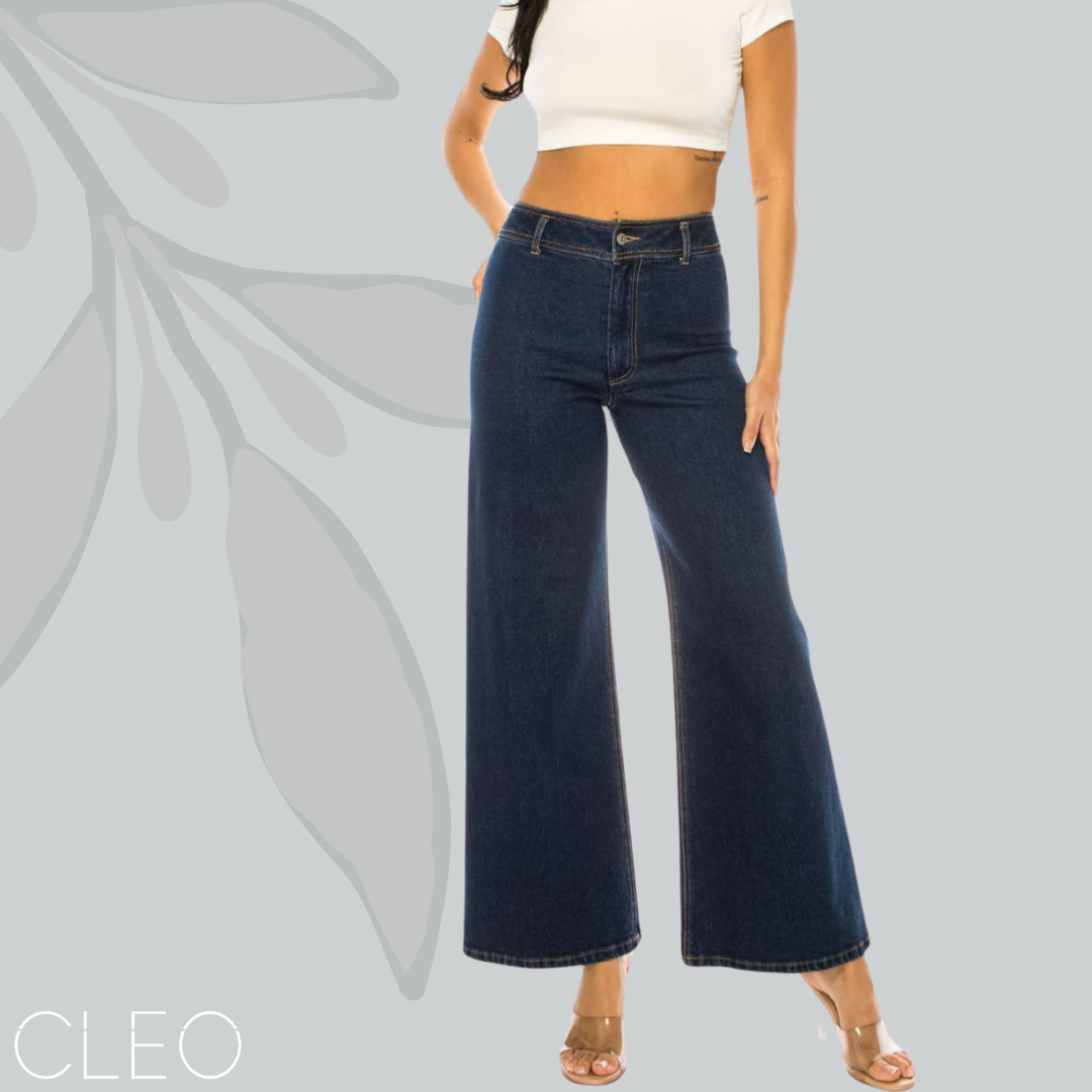 Jeans azul wide leg