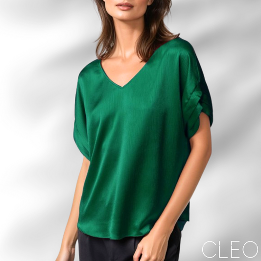 Blusa satinada verde