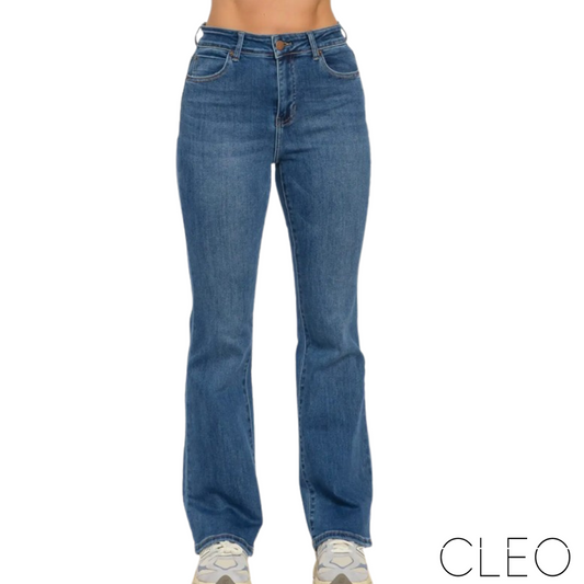Jeans straight cut azul medio