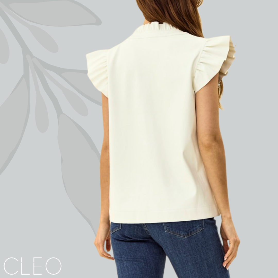 Blusa blanca de cuerina