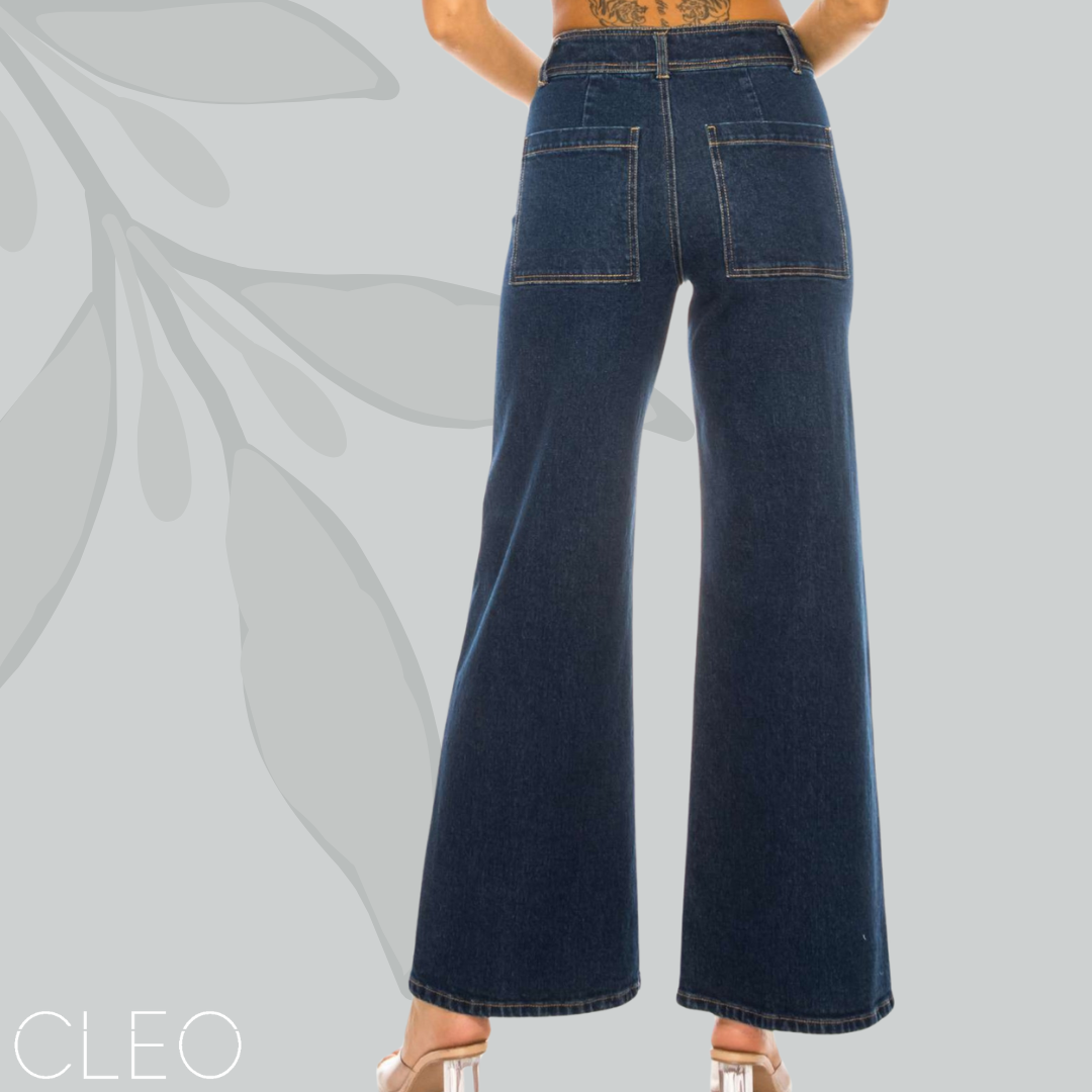 Jeans azul wide leg