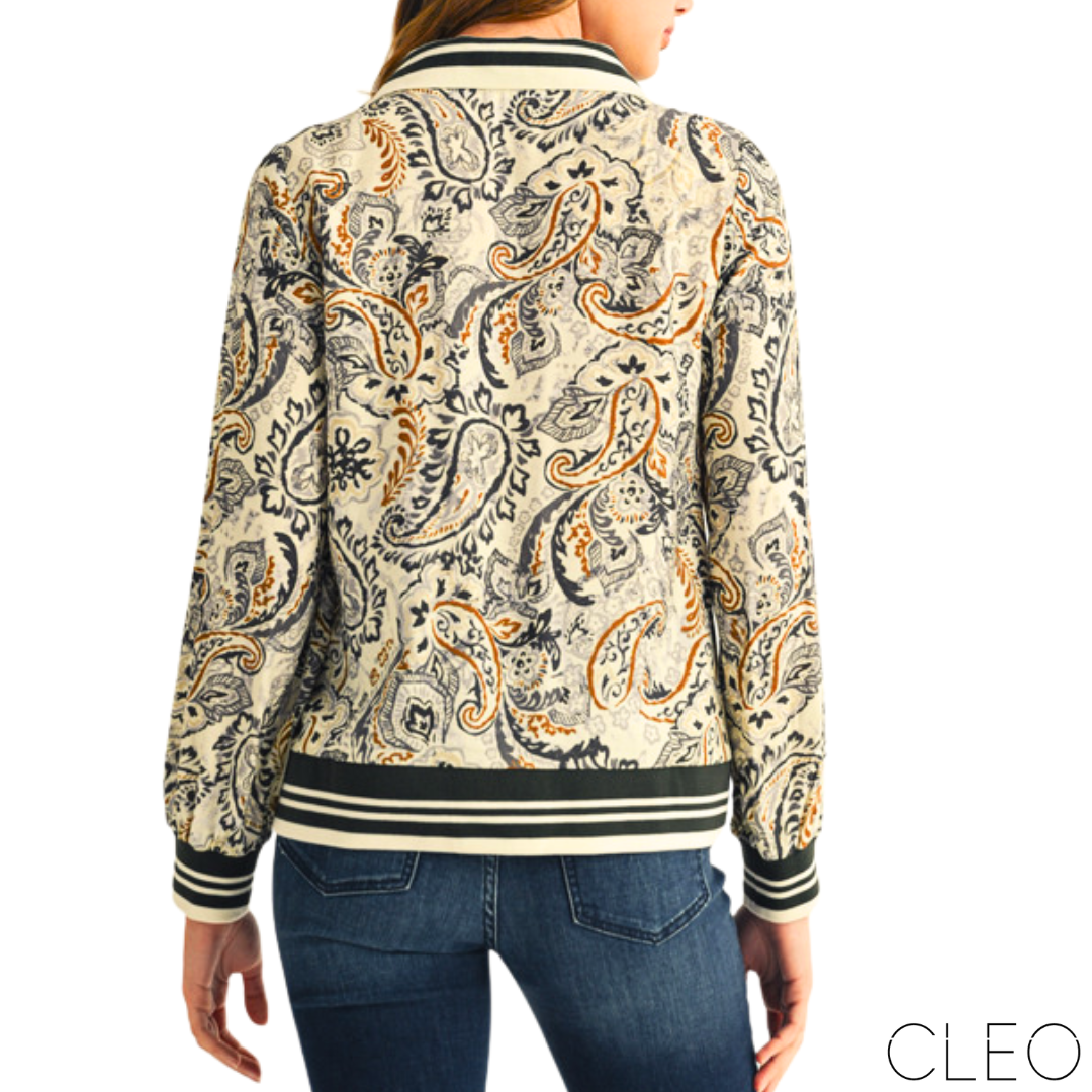Blusa gris estampada
