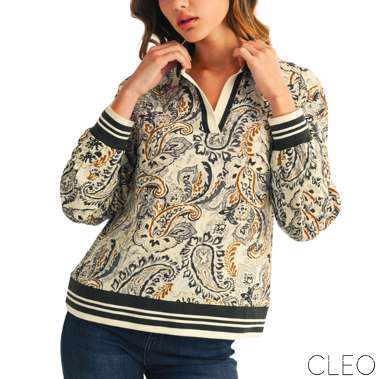 Blusa gris estampada