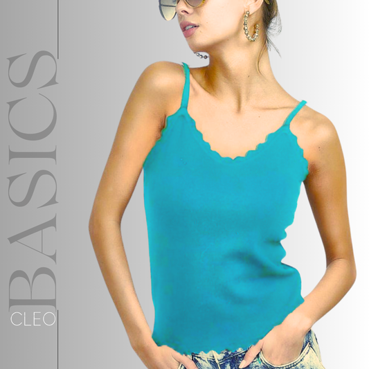 Blusa básica turquesa