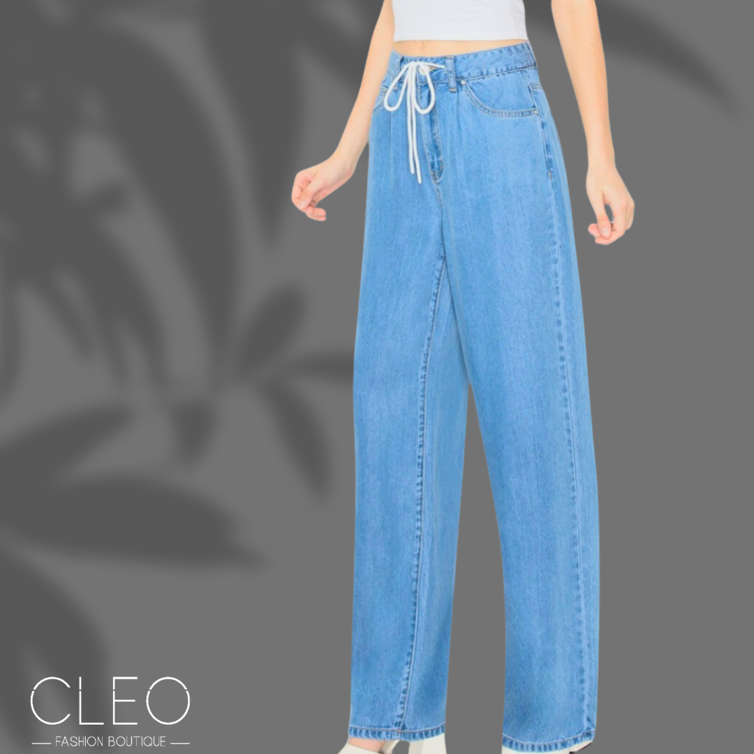 Jeans wide leg celeste