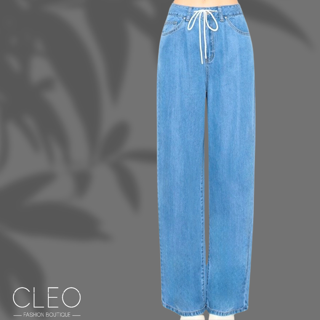 Jeans wide leg celeste